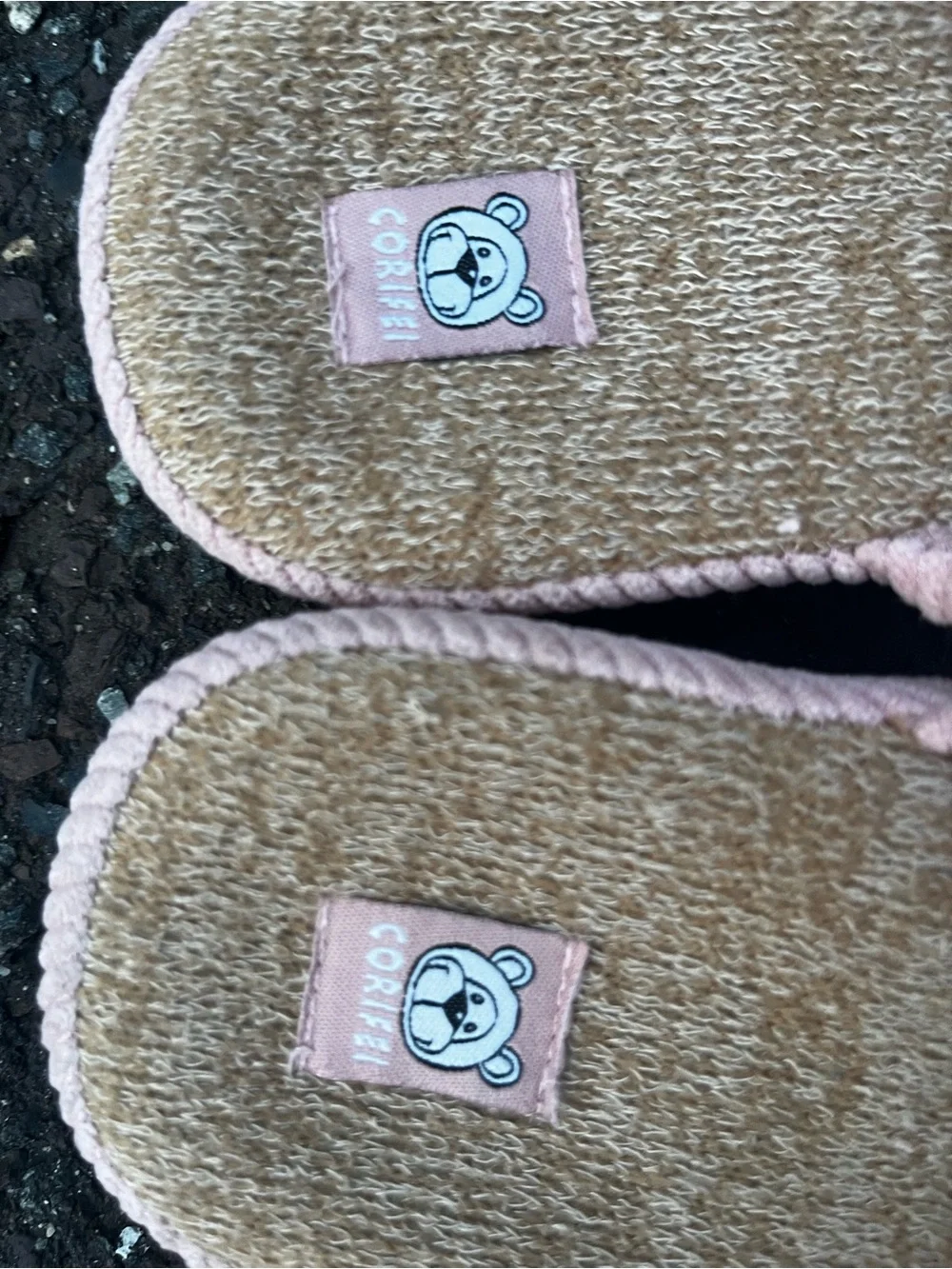 Kids Pink Bear Plush Slip-On Slippers with Cozy Lined Insole